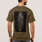 幾何学的なネクサス回路の驚くべきデザイン Tシャツ (裏面)
