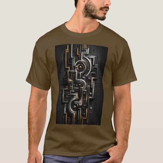 幾何学的なネクサス回路の驚くべきデザイン Tシャツ (正面)