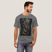 幾何学的なネクサス回路の驚くべきデザインTシャツ Tシャツ (正面フル)
