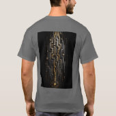 幾何学的なネクサス回路の驚くべきデザインTシャツ Tシャツ (裏面)