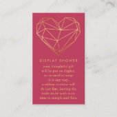 幾何学的なハートのバレンタインデーのブライズシャワー エンクロージャーカード (正面)