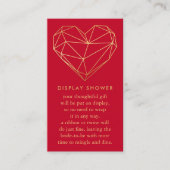 幾何学的なハートのバレンタインデーのブライダルシャワー エンクロージャーカード (正面)