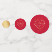 幾何学的なハートのバレンタインデーのブライダルシャワー コンフェッティ (裏面)