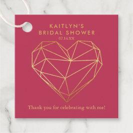 幾何学的なハート バレンタインデー ブライダルシャワー フェイバータグ