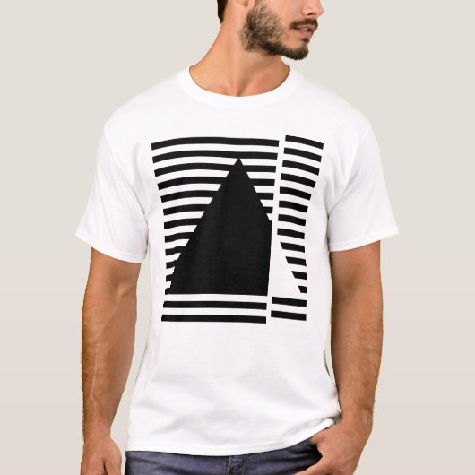 幾何学的なバウハウス風の三角形にインスパイアされたデザイン Tシャツ (正面)