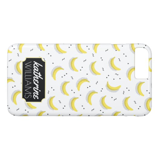幾何学的なバナナは|あなたの名前を加えます Case-Mate iPhoneケース (裏面(横))