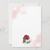 幾何学的なバーガンディとブッシュの花の結婚式 招待状 (裏面)