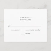 幾何学的なバーガンディの花とユーカリの結婚式出欠確認カード インビテーションポストカード (裏面)