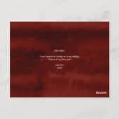 幾何学的なバーガンディシルバーフラワーの花嫁の少女に ポストカード (裏面)