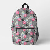 幾何学的なパイナップルテクスチャパターン プリントバックパック (正面)