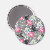 幾何学的なパイナップルテクスチャパターン マグネット (正面/裏面)