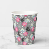 幾何学的なパイナップルテクスチャパターン 紙コップ (裏面)