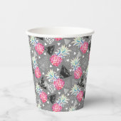 幾何学的なパイナップルテクスチャパターン 紙コップ (正面)