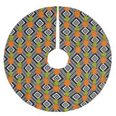 幾何学的なパイナップル ブラッシュドポリエステルツリースカート (正面)