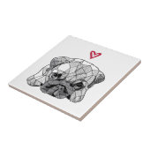 幾何学的なパグベビー子犬、セラミックタイル タイル (側面)