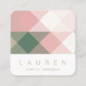 幾何学的なパステルカラーのモダンなミニマル名刺 スクエア名刺 (正面)