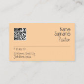 幾何学的なパステルベージュQR名刺 名刺 (裏面)