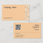 幾何学的なパステルベージュQR名刺 名刺 (正面/裏面)