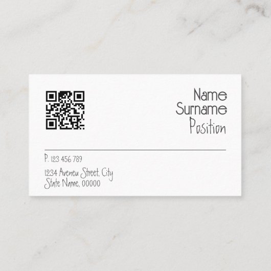 幾何学的なパステルベージュQR名刺 名刺 (裏面)