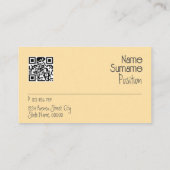 幾何学的なパステルベージュQR名刺 名刺 (裏面)