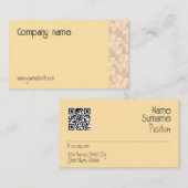 幾何学的なパステルベージュQR名刺 名刺 (正面/裏面)