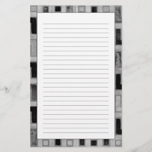 幾何学的なパターンが付いているアフリカ人のMudclothの織物 便箋