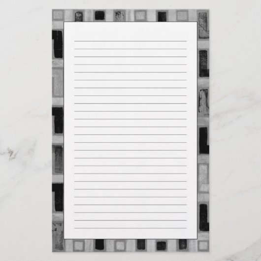 幾何学的なパターンが付いているアフリカ人のMudclothの織物 便箋 (正面)