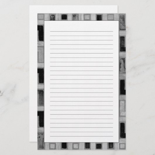 幾何学的なパターンが付いているアフリカ人のMudclothの織物 便箋 (正面/裏面)