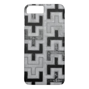 幾何学的なパターンが付いているアフリカ人のMudclothの織物 iPhone 8 Plus/7 Plusケース