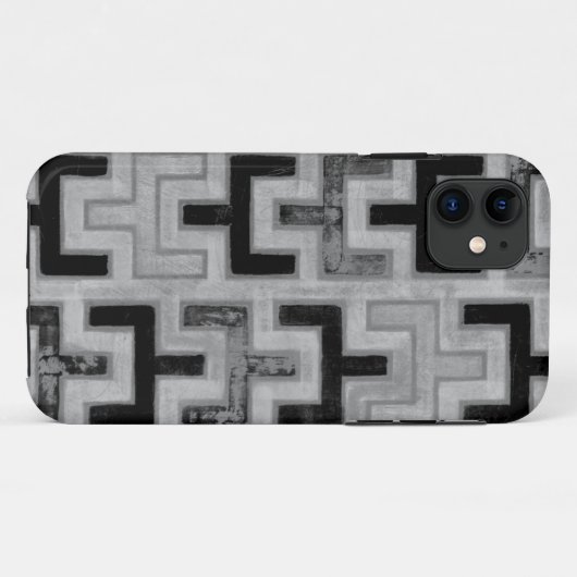 幾何学的なパターンが付いているアフリカ人のMudclothの織物 Case-Mate iPhoneケース (裏面(横))