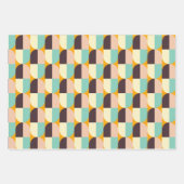 幾何学的なパターンが重なり合う半円 ラッピングペーパーシート (正面3)