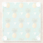 幾何学的なパターンの明るいパイナップル ガラスコースター (裏面)