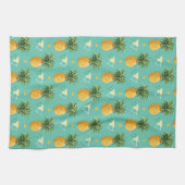 幾何学的なパターンの明るいパイナップル キッチンタオル (横)