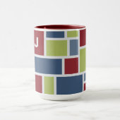 幾何学的なパターンカスタムなモノグラムのマグ マグカップ (中央)