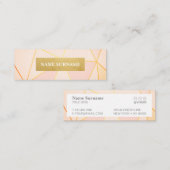 幾何学的なパターンモモの金ゴールドの小型名刺 スキニー名刺 (正面/裏面)