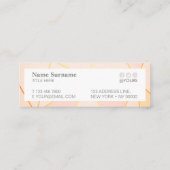 幾何学的なパターンモモの金ゴールドの小型名刺 スキニー名刺 (裏面)