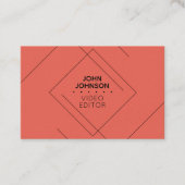 幾何学的なパターンライン芸術的でモダンな赤 名刺 (正面)