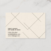 幾何学的なパターンライン芸術的でモダンな赤 名刺 (裏面)