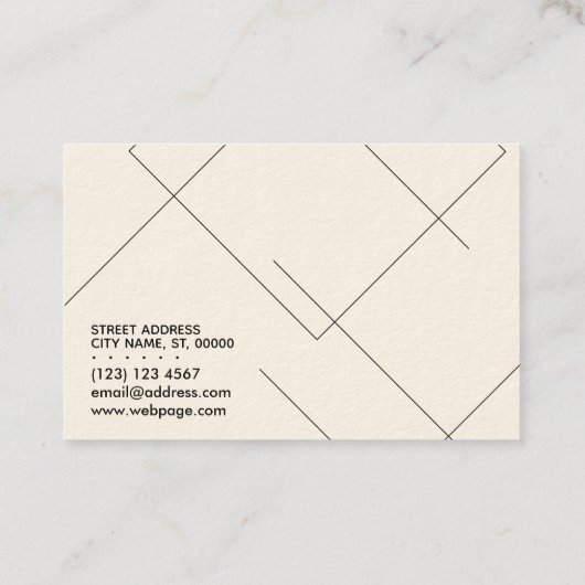 幾何学的なパターンライン芸術的でモダンな赤 名刺 (裏面)