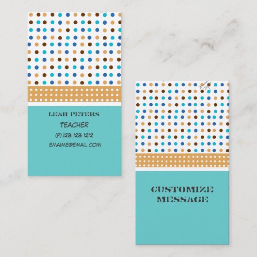 幾何学的なパターン先生のカウンセラーのかわいいフレンドリー 名刺 (正面/裏面)
