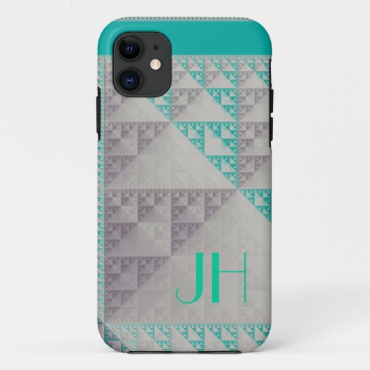 幾何学的なパターン及びカスタムなモノグラム Case-Mate iPhoneケース (裏面)