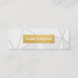 幾何学的なパターン灰色の金ゴールドの小型名刺 スキニー名刺