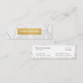 幾何学的なパターン灰色の金ゴールドの小型名刺 スキニー名刺 (正面/裏面)