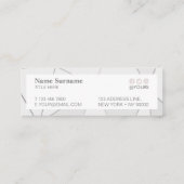 幾何学的なパターン灰色の金ゴールドの小型名刺 スキニー名刺 (裏面)