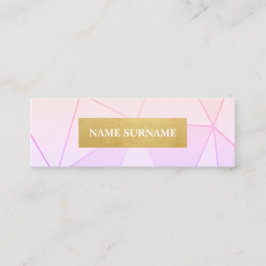 幾何学的なパターン紫色の金ゴールドの小型名刺 スキニー名刺