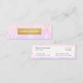 幾何学的なパターン紫色の金ゴールドの小型名刺 スキニー名刺 (正面/裏面)