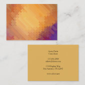 幾何学的なパターン紫色|およびオレンジのストリップ 名刺 (正面/裏面)