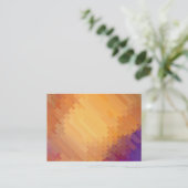 幾何学的なパターン紫色|およびオレンジのストリップ 名刺 (スタンド正面)