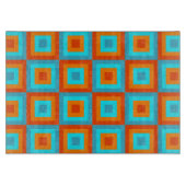 幾何学的なパターン色のターコイズのオレンジ カッティングボード (正面)