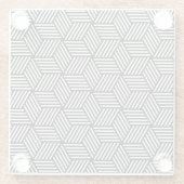 幾何学的なパターン芸術のデザイン ガラスコースター (裏面)